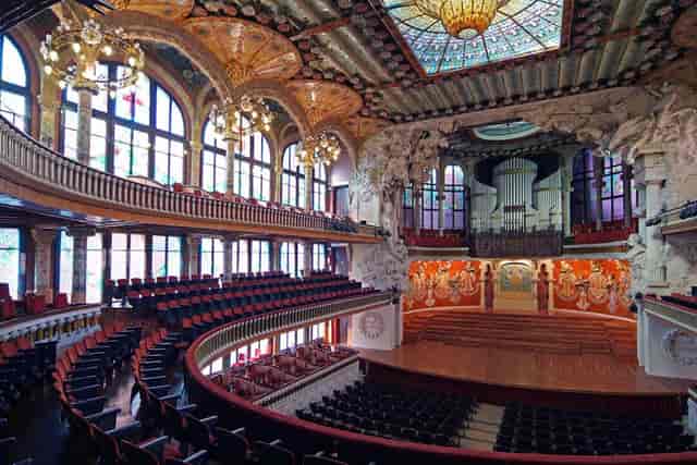 Palau de la Música Catalana concert hall: architectural venue for keynote sessions and galas.