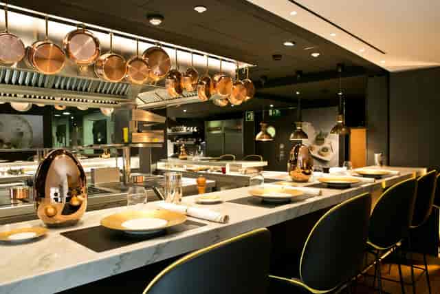 Caelis chef’s table setup for exclusive VIP events and intimate culinary dinners.