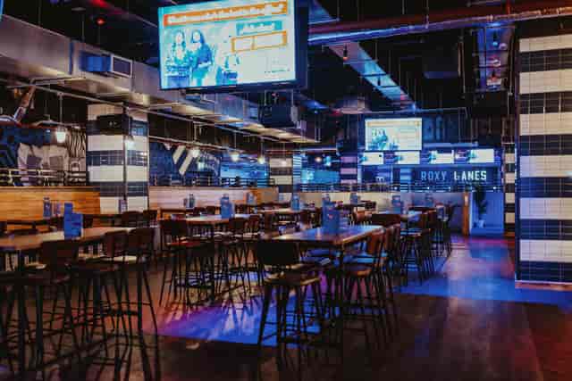 Roxy Lanes Edinburgh venue for corporate team building and networking events with industrial decor.