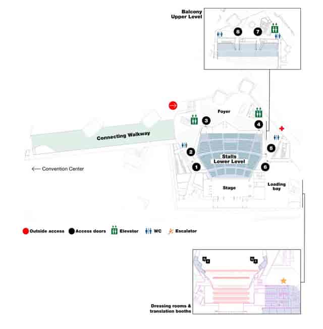 Auditori Fòrum CCIB balcony floor plan: tiered seating layout for conference and event logistics.