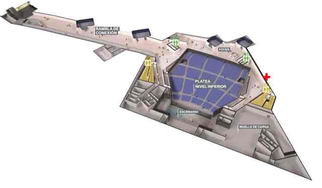 Isometric floor plan of Auditori Fòrum CCIB theater, event venue layout and seating chart.
