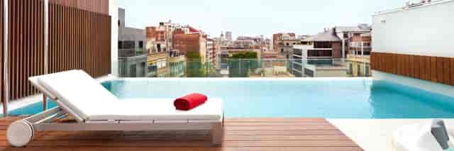 Rooftop venue at Hotel Condes de Barcelona with city skyline, ideal for VIP receptions and events.