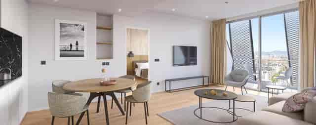 Modern Barcelona Room hotel suite for corporate breakout sessions and VIP meetings.