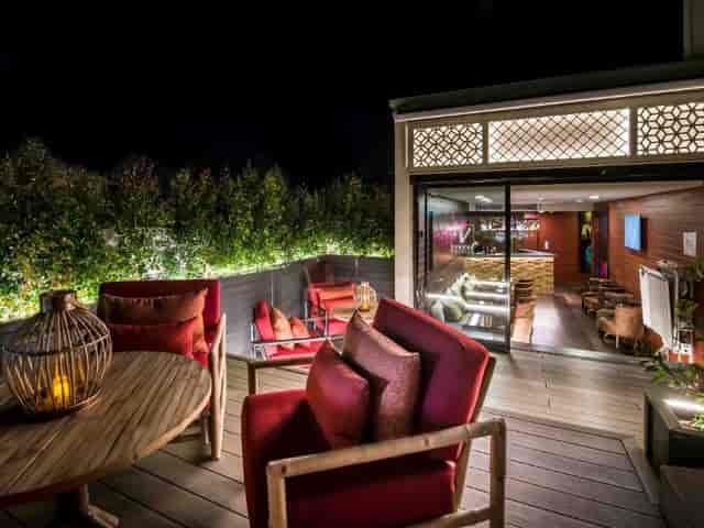 Vincci Bit rooftop terrace, modern lounge, ideal for upscale corporate events and networking mixers.