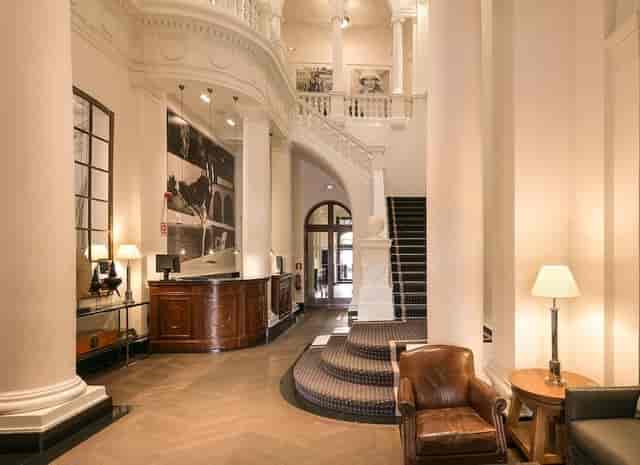 Elegant Period Hall hotel lobby, ideal for VIP registration and intimate event receptions.