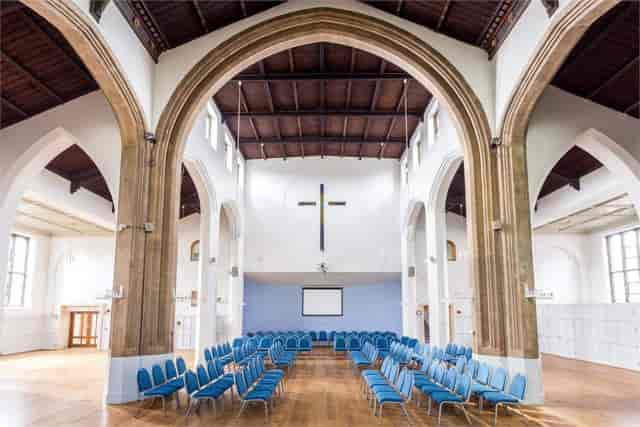 Church Hall, Cambridge: High-ceilinged heritage venue for intimate wedding ceremonies and lectures.
