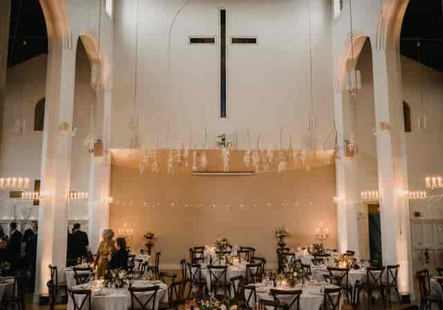 St Paul's Church Hall event venue with floral decor for weddings and corporate gatherings.