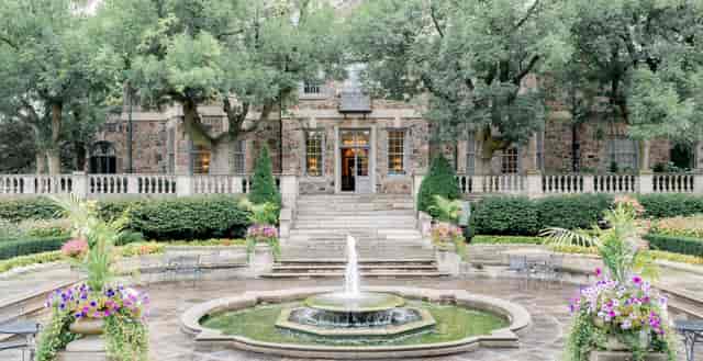 Garden ceremony at Graydon Hall Manor featuring lush landscaping for elegant outdoor weddings.