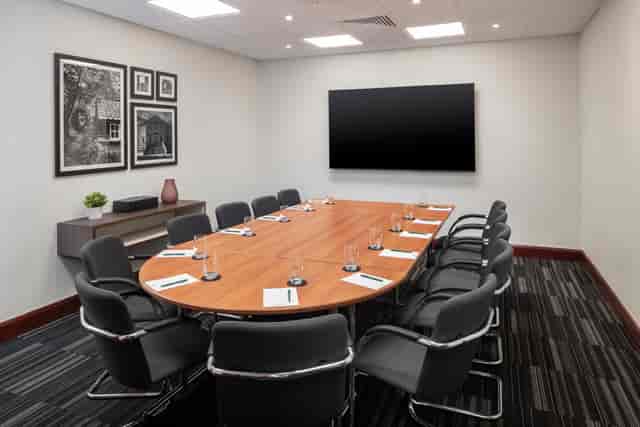 Modern conference room in Holiday Inn London-Bexley for corporate meetings and events.