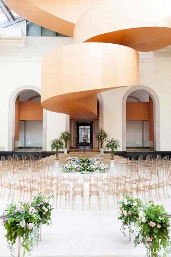Walker Court wooden canopy venue for elegant wedding ceremonies and corporate presentations.