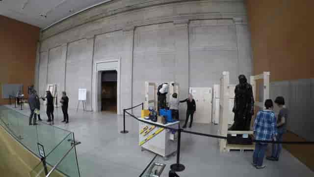 Joey & Toby Tanenbaum Sculpture Atrium during event load-in at Art Gallery of Ontario.