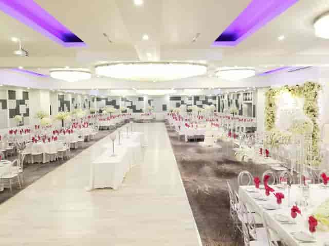 Grand Banquet & Convention Centre ballroom with dance floor for weddings and gala events.