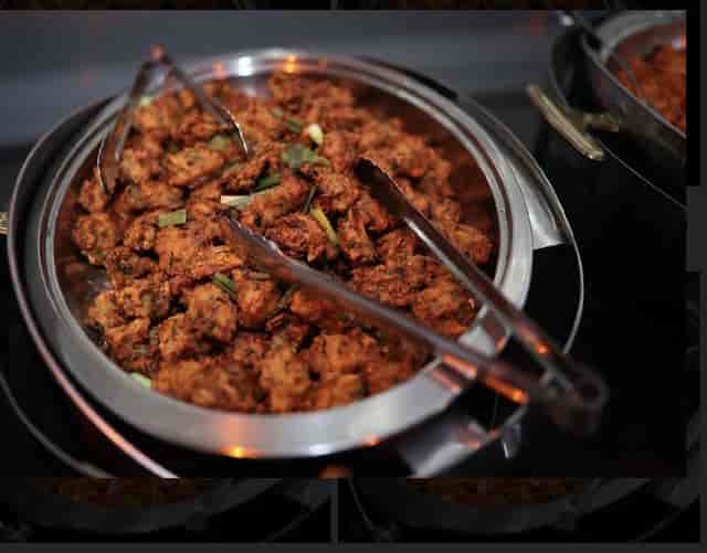 Chafing dish buffet setup at Palacio Event Centre banquet hall for catering and corporate events.