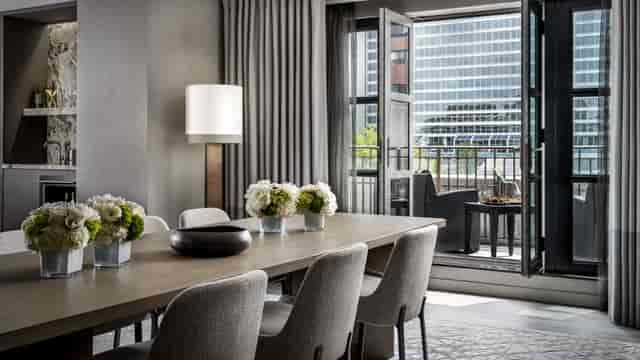 Neil Young Room boardroom at The Hazelton Hotel, Toronto for executive meetings and corporate events.