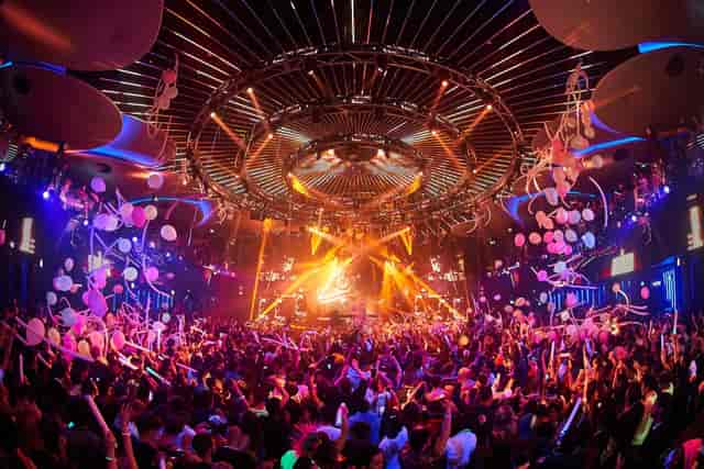 Rebel INK nightclub featuring intelligent lighting and truss rigging for gala closing parties.
