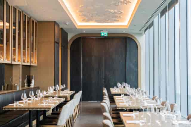 High-end Aera private dining room for corporate board meetings and executive networking events.