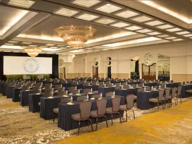 Classroom-style setup at Emperador Ballroom for corporate training and educational seminars.