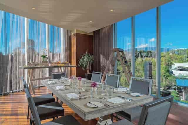 Main Ballroom at The Westin Santa Fe featuring floor-to-ceiling windows for corporate events.