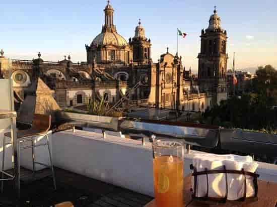 Rooftop view of Xolo Restaurant, Mexico City, for upscale sunset receptions and VIP events.