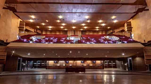 Auditorio BB wooden tiered auditorium for corporate plenary sessions and theatrical events.