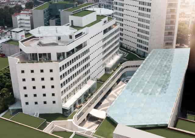 La Terraza Mondrian Mexico City: modern glass atrium venue for corporate conferences and galas.