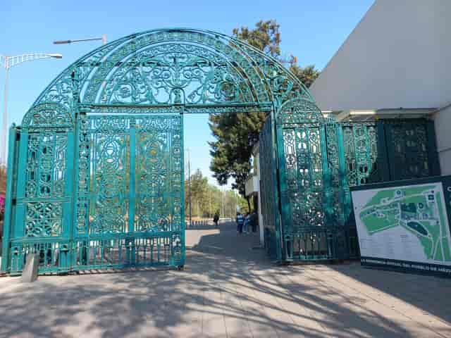 Ornate gated entrance at Auditorio C, Los Pinos; ideal venue for outdoor event photography.