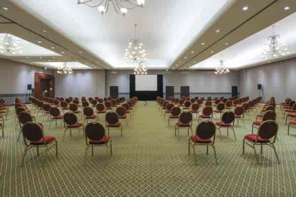 Theater-style ballroom at BelAir Unique Hotel for corporate meetings and event conferences.