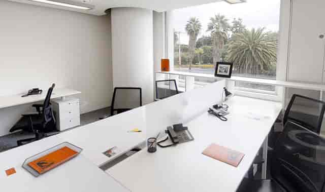 Private office workstation at WRK for productive corporate coworking and business meetings.
