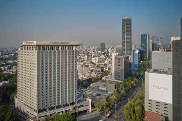 Fiesta Americana Reforma hotel for corporate conferences and business events with city skyline.
