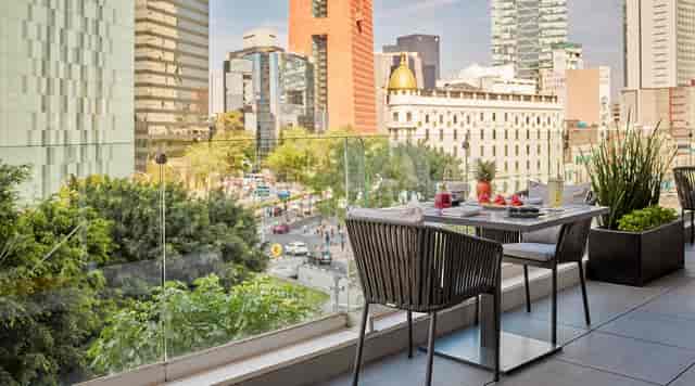 Hidalgo venue at Fiesta Americana Reforma, city view for executive networking and VIP events.
