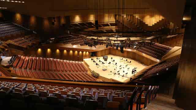 Sala Nezahualcóyotl multi-tiered auditorium for corporate symphonies and awards gala events.