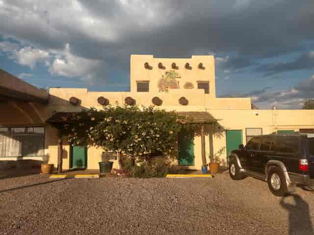 Rustic Southwestern bar and cafe at The Mystic Santa Fe for intimate retreats and local events.
