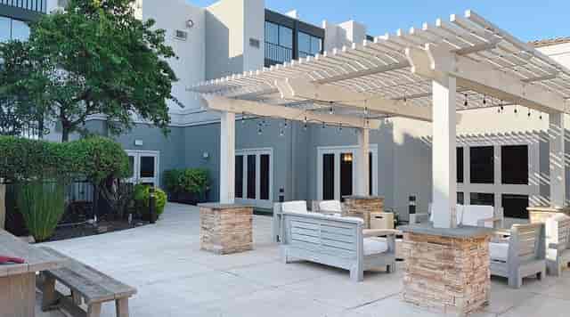 Outdoor breakout space at Four Points San Rafael for networking and corporate events.