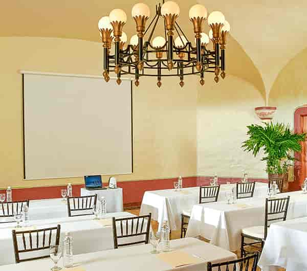 Boardroom layout in Luc 34 banquet hall for corporate meetings and professional events.