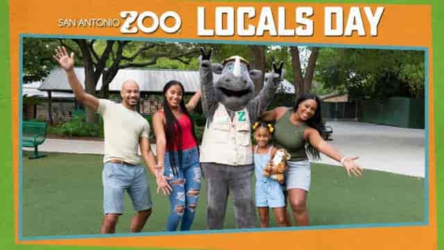 Mascot interacting with guests at San Antonio Zoo Great Lawn for community engagement event.