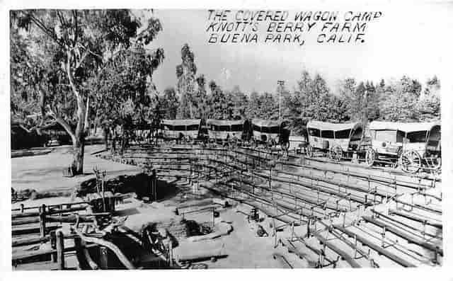 Gold Rush Camp amphitheater: vintage outdoor venue for themed event planning at Knott's Berry Farm.