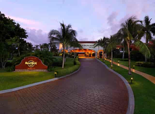 Outdoor corporate event space at Hard Rock Hotel Riviera Maya for product launches and retreats.