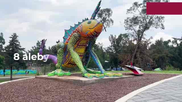 Oversized alebrije sculpture at Parque de Tláhuac, ideal for experiential events and venue decor.
