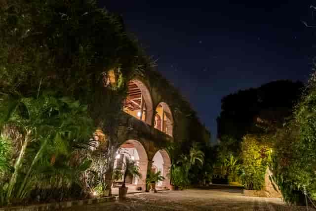 Hacienda San Gabriel outdoor gala venue with atmospheric charm for evening receptions.