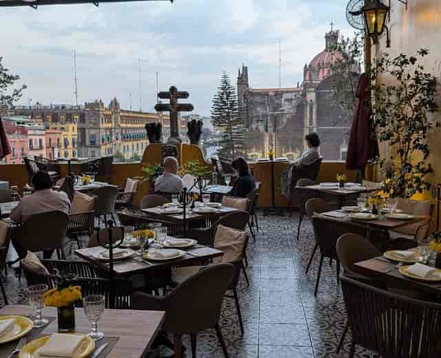 Rooftop restaurant at La Casa de las Sirenas for VIP dinners and exclusive networking events.