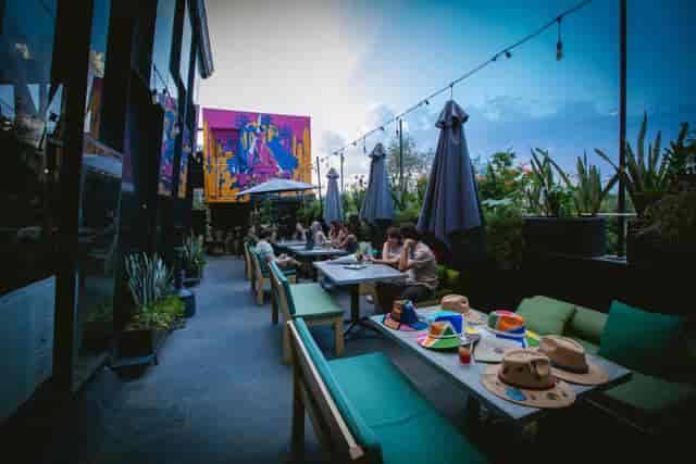 HAAB Project networking reception featuring vibrant local street art, ideal event venue.
