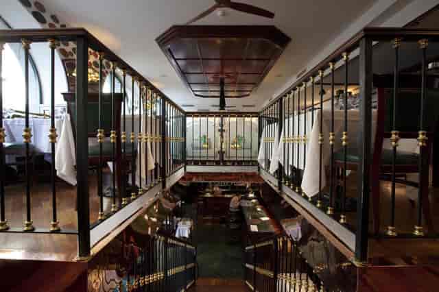 Split-level Brasserie du Grand Chêne for intimate dining and boutique event venue hire.