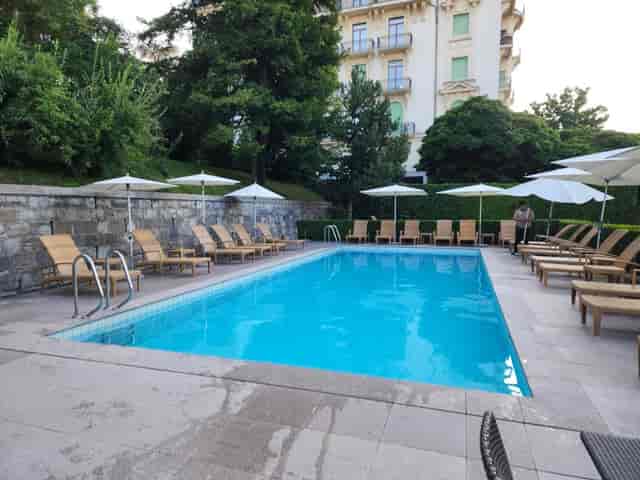 Le Platane at Hôtel Angleterre: Upscale pool deck for luxury incentive travel and networking.