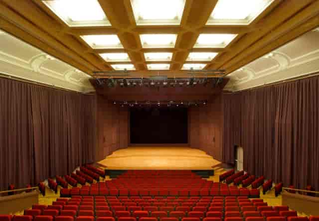 Le Salon at Casino de Montbenon: proscenium theater for corporate keynotes and plenary sessions.