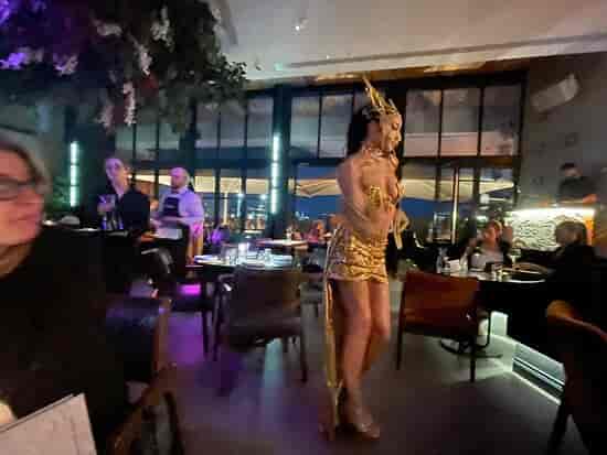 Live entertainment at Habbibi restaurant featuring costumed performers for hospitality events.