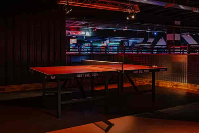 Ping pong table in vibrant Roxy Ball Room for team-building events in York.