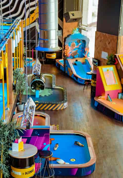 Vibrant event space at The Putt + Zone, ideal for team-building and corporate retreats.