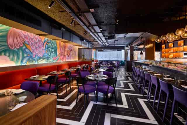 Itamae at Chotto Matte, modern venue with vibrant decor for events and meetings.