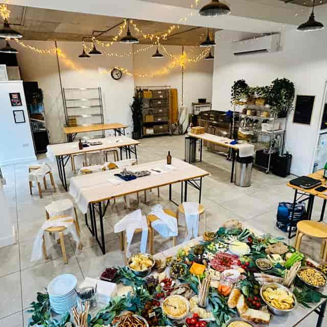 Industrial workshop space for chocolate making party games and team building events.