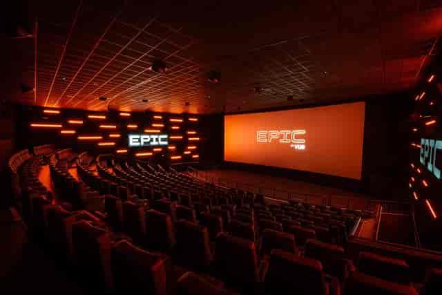 Vue Nottingham cinema screen with stadium seating for corporate events and private screenings.